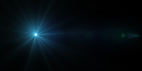 Beautiful light flares. Glowing streaks on dark background