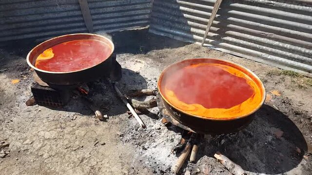 Rosehip molasses cauldron
