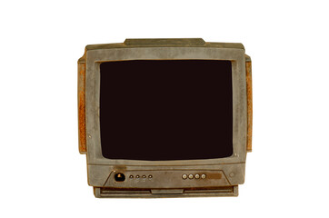 Old tv isolated from white background