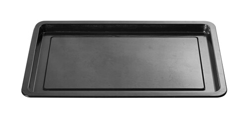 Empty baking tray for oven on white background