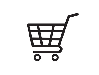 Shopping cart icon isolated on white background. Add to cart icon. Flat design. Vector illustration.
