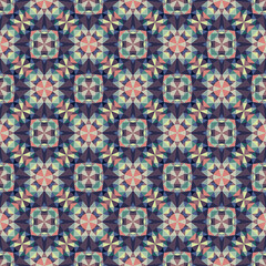 Geometric seamless pattern, ornament, abstract colorful background, fashion print, vector texture.