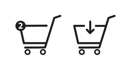 Shopping cart icon isolated on white background. Add to cart icon. Flat design. Vector illustration.