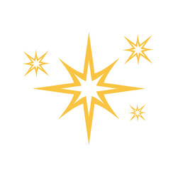 Sparkles Stars icon isolated on white background. Shine icon. Twinkling stars. Vector illustration