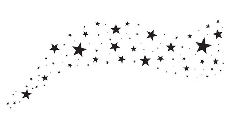 Stars isolated on white background. Falling stars. Sparkles, shining burst. Vector illustration