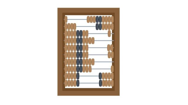 Animation of accounting wooden invoice, alpha channel enabled. Cartoon