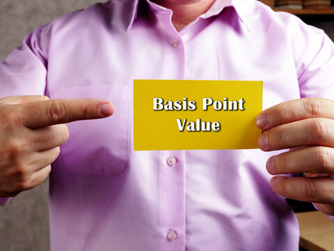  Financial Concept About Basis Point Value With Sign On The Sheet.