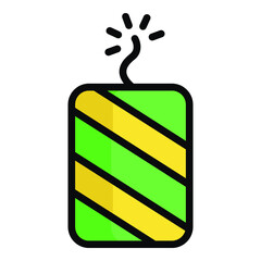 firecracker vector colored outline icon. Hindu festival, Hindu celebration icon,
