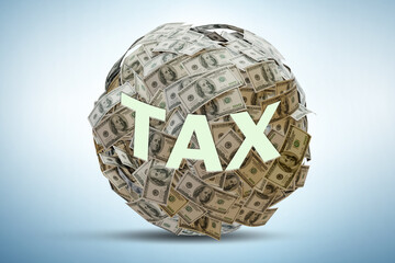 Tax concept with dollar ball - - 3d rendering