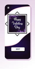 valentines day celebration love banner flyer or greeting card with hearts vertical vector illustration