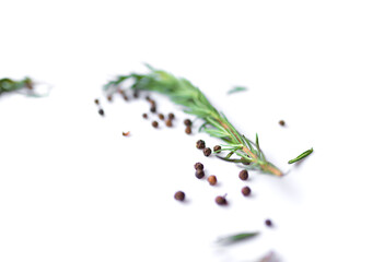 pepperand rosemary for cooking isolated on white background - 408016898