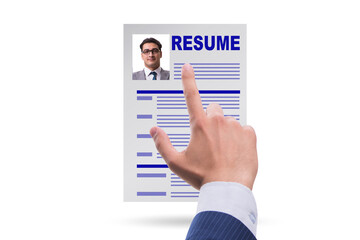 Recruitment and employment concept with cv