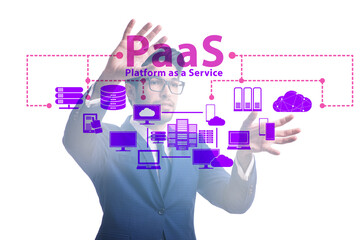 Businessman in platform as a service concept