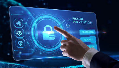 Cyber security data protection business technology privacy concept. Young businessman  select the...