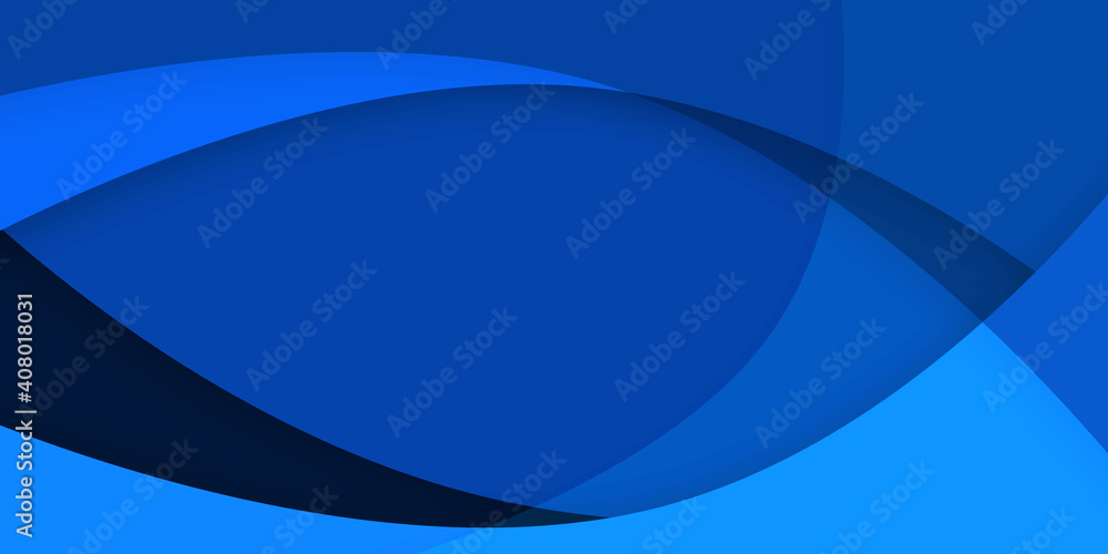 Fototapete paper layer circle blue abstract background. curves and lines use for banner, cover, poster, wallpap