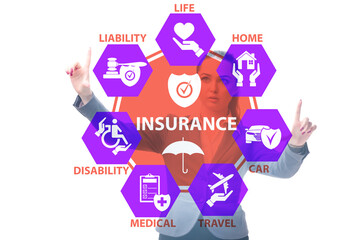 Naklejka premium Concept of various types of insurance