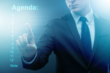 Businessman preparing the agenda for meeting