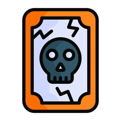 danger, horror card, halloween vector color line icon