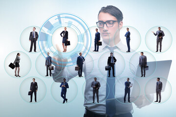 Recruitment and employment concept with businessman