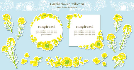 菜の花イラスト素材セット