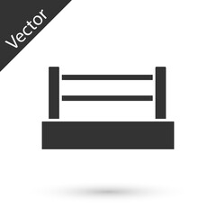 Grey Boxing ring icon isolated on white background. Vector.