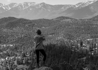 Woman overlooking the mountains