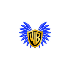 text WB  wing logo design
