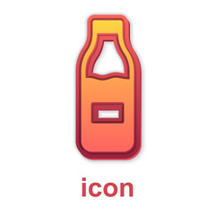 Gold Closed glass bottle with milk icon isolated on white background. Vector.