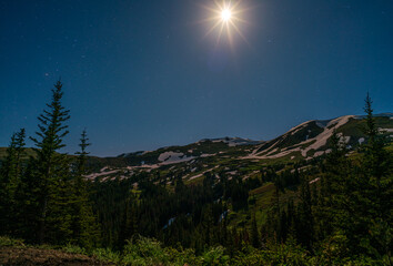 night landscape with mountains