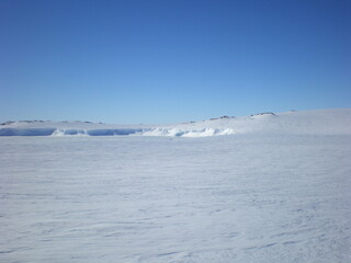 antarctica ice icebergs sea snow winter day © Владимир