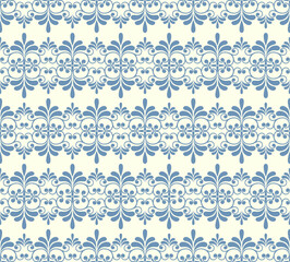 Seamless light background with grey pattern in baroque style. Vector retro illustration. Ideal for printing on fabric or paper for wallpapers, textile, wrapping.