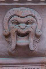 Detail of a keystone showing a green man carving