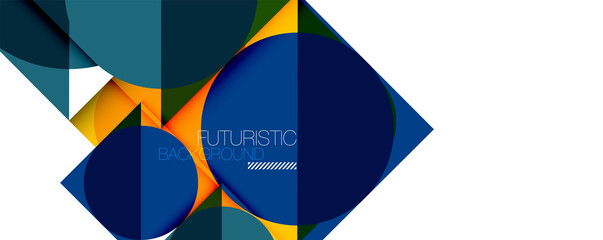 Clean minimal geometric abstract background with triangles and circles. Vector illustration for covers, banners, flyers and posters and other designs