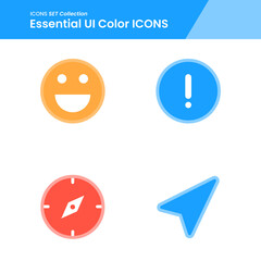 Illustration set icons of user interface essential basic feedback, emoticon, alert and many more. perfect use for web pattern design etc.