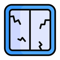 horror window, halloween vector color line icon