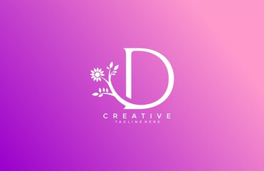 Letter D Linked Fancy Logogram Flower Logotype