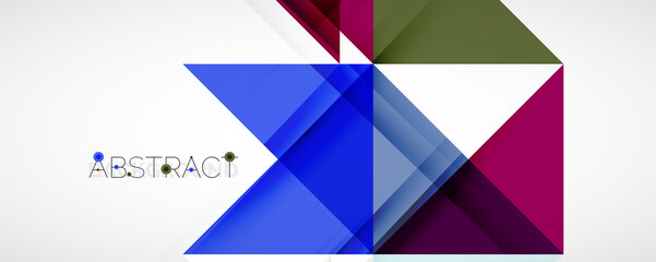 Fototapeta premium Geometric abstract background. Techno color triangle shapes. Vector illustration for covers, banners, flyers and posters and other designs