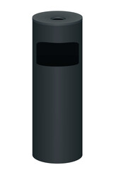 Metal standing outdoor ashtray. vector