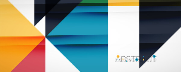 Fototapeta premium Geometric abstract background. Techno color triangle shapes. Vector illustration for covers, banners, flyers and posters and other designs