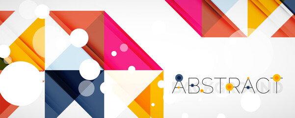 Fototapeta premium Set of vector triangle geometric backgrounds. Vector illustration for covers, banners, flyers and posters and other designs