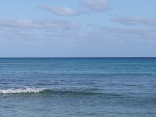 Fototapeta na wymiar Desolate Atlantic Ocean landscape seen from Sal island in Cape Verde