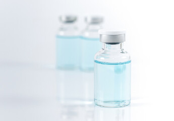 Antiviral vaccine bottle on a white background