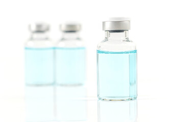 Antiviral vaccine bottle on a white background