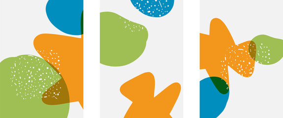 Hand drawn doodle shapes, wall art painting style, vector abstract background templates. A4 poster design or for covers, banners, flyers