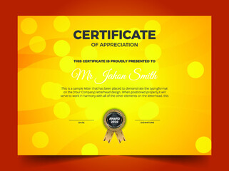 Obraz premium Professional elegant blue and gold diploma certificate template