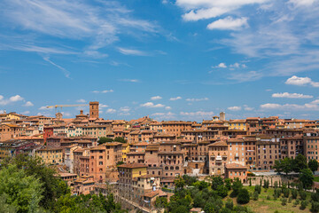 Naklejka na ściany i meble イタリア　シエナの丘から見える旧市街