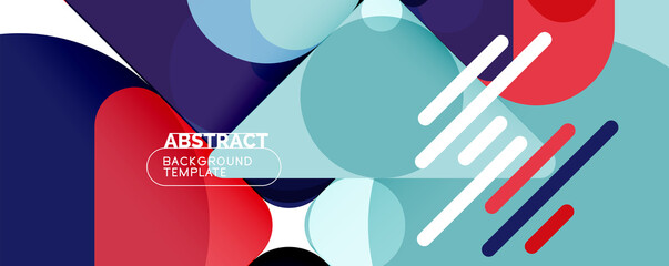 Modern geometric round shapes and dynamic lines, abstract background. Vector illustration for placards, brochures, posters and banners