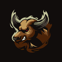 Bull head mascot logo template illustration