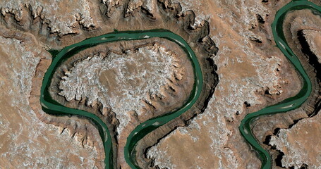 the turns of life,  United States, abstract photography of relief drawings in fields in the U.S.A....
