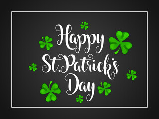 St. Patrick s Day poster set Vector illustration, Calligraphic Lettering Happy St Patricks Day. Vector Illustration. Vector illustration EPS10